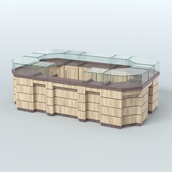 Торговый островок GOLD №4 (6,75 кв.м), Ясень Анкор темный и Дуб Сонома