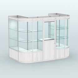 Павильон из профиля пристенный №4а (4,05 кв. м), Ясень Анкор светлый