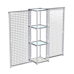 Хромированное вешало ЯЧЕЙКА №2-1 с полками стекло 6мм, Белый