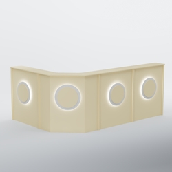 Ресепшен угловой большой КРУГ №4, Крем Вайс