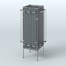 Напольная стойка Хром под очки №4-Д24 (открытого доступа), Темно-Серый