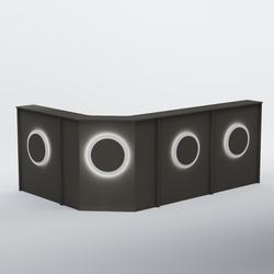 Ресепшен угловой большой КРУГ №4, Черный