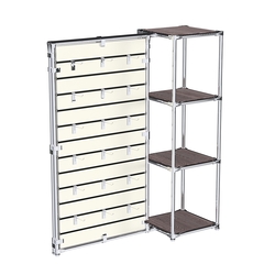 Хромированное вешало ЩИТ №1-3 с полками ДСП 16мм, Ясень Анкор темный