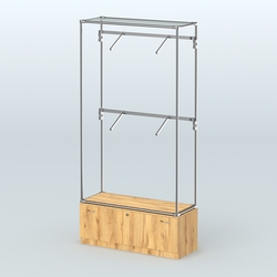 Торговая система ХРОМ без ДСП 1200 мм №3-1 с тумбой Т-11 и поручнями, Дуб Золотистый