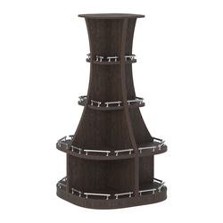 Островной низкий стеллаж ГАРАНТ №1-О с ограничителями, Дуб Венге