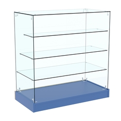 Прилавок Истра со стеклянными полками расположен-ными "лесенкой" №3 (открытый), Делфт голубой U525 ST9