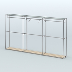 Торговая система ХРОМ без ДСП 3600 мм с поручнями №8, Дуб Сонома