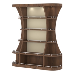 Пристенный высокий стеллаж ГАРАНТ №1-О с ограничителями, Орех + Крем Вайс