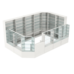 Торговый угловой островок ГРАЦИЯ №10 (открытый) (11.54 кв.м), Белый