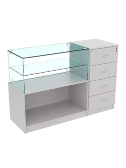 Прилавок выставочный двухсекционный Истра №1+13, Серый