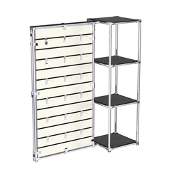 Хромированное вешало ЩИТ №1-3 с полками ДСП 16мм, Антрацит