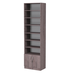 Стеллаж из ДСП с 6-ю полками 350x600 мм серии LEVEL-6 №6 (З/C - ДВП), Ясень Анкор темный