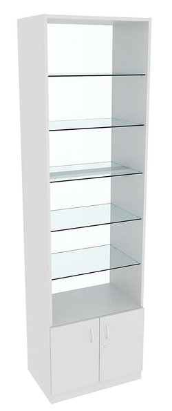 Витрина СЭСП-О №2-400 (З/C - Стекло) со стеклянными полками, Серый