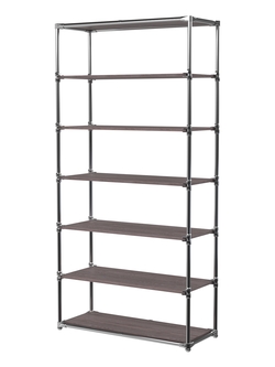 Пристенный торговый стеллаж ЛАЙТ с широкими полками ДСП №3, Ясень Анкор темный - U31105