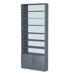 Стеллаж из ДСП с 6-ю полками 200x900 мм серии LEVEL-6 №10-2 (З/C - ЗЕРКАЛО), Темно-Серый