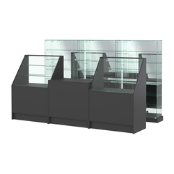 Комплект низких витрин ХП-11 и прилавков ЭК-7, Черный