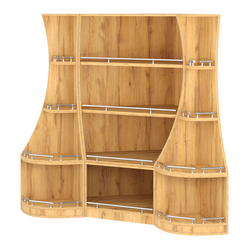 Угловой низкий стеллаж ГАРАНТ №1-О с ограничителями, Дуб Золотистый