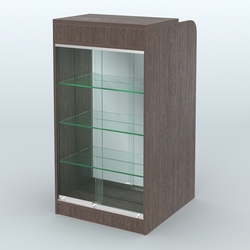 Ресепшен-Лайт №8 (600 мм) (Фасадная стенка - Зеркало), Дуб Венге