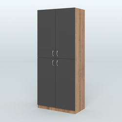 Шкаф для аптек с полками №2, Орех + Черный