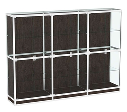 Витрина из профиля №4 (3-ех метровая) (задняя стенка - ДВП), Дуб Венге