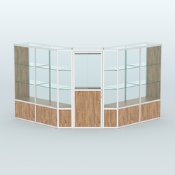 Павильон из профиля угловой №7б (9 кв.м), Дуб Канзас коричневый