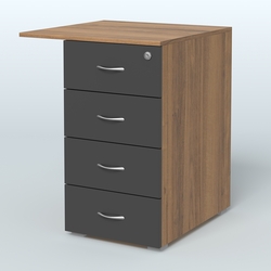 Брифинг-приставка с тумбой Прайм, Орех + Черный