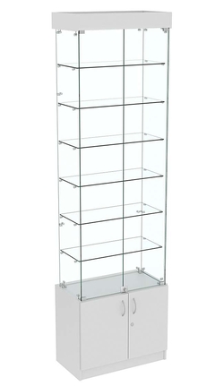 Узкая витрина с верхней подсветкой ИСТРА №31-600, Серый