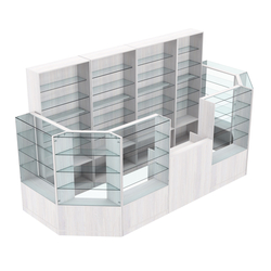 Торговый пристенный островок ГРАЦИЯ №6 (открытый) (6.05 кв.м), Ясень Анкор светлый