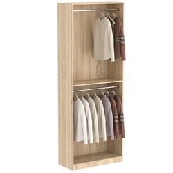 Торговый стеллаж со штангами из хрома для одежды №5, Дуб сонома