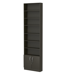 Стеллаж из ДСП с 6-ю полками 150x600 мм серии LEVEL-6 №2 (З/C - ДВП), Черный