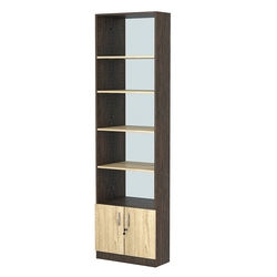 Стеллаж из ДСП с 4-мя полками 250x600 мм серии LEVEL-4 №4-2 (З/C - ЗЕРКАЛО), Дуб Венге + Дуб Сонома