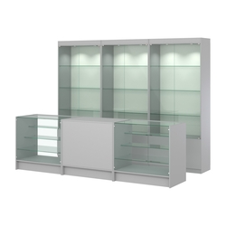 Комплект витрин ЭК-01 и прилавков ЭК-4, Серый