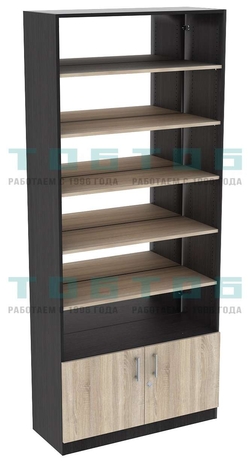 Стеллаж из ДСП с 5-ю полками 350x900 мм серии LEVEL-5 №13-2 (З/C - ЗЕРКАЛО), Черный