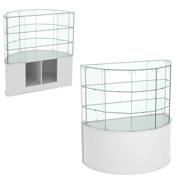 Стеклянный прилавок СЛИМ №104 полукруглый, Серый