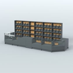 Торговый Островок "Эконом" №6 (12, 6 кв.м), Темно-Серый  + Дуб Золотистый