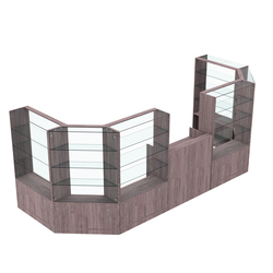 Торговый пристенный островок ГРАЦИЯ №5 (открытый) (6.05 кв.м), Ясень Анкор темный