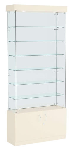 Витрина ИСТРА №131 прямоугольная (З/C - стекло), без дверей., Крем Вайс