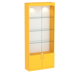 Стеклянная витрина серии Эконом № 300-1 (задняя стенка ДВП), Солнечный Свет 0134 BS