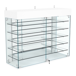 Витрина настенная НЕО №3А-4 с пятью полками и зеркалом, Белый