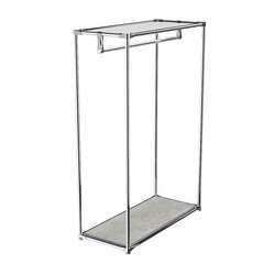 Хромированный стенд-вешало TD-10 №1-4 с полкой Зеркало 4мм, Метрополитан Грей