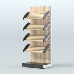 Стеллаж для хлеба и выпечки с четырьмя наклонными полками СХНП-02, Черный + Дуб Сонома