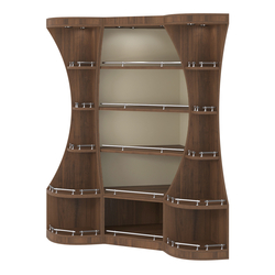 Угловой высокий стеллаж ГАРАНТ №1-О с ограничителями, Орех + Крем Вайс