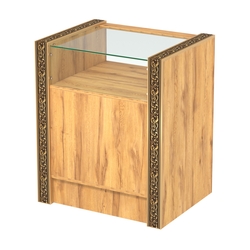 Недорогой прилавок с прозрачным верхом и декоративными молдингами №ПДМ-2-600, Дуб Золотистый