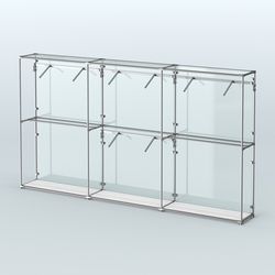 Торговая система ХРОМ (задняя стенка - стекло) 3600 мм с поручнями №6, Ясень Анкор светлый