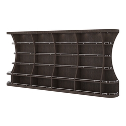 Пристенный высокий стеллаж ГАРАНТ №4-О с ограничителями, Дуб Венге