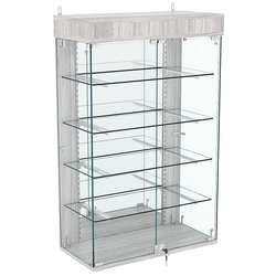 Витрина настенная НЕО №2А-3 с четырьмя полками и зеркалом, Ясень Анкор светлый - U31104