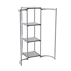 Хромированное вешало ВОЛНА №2-3 с полками ДСП 16мм, Серый