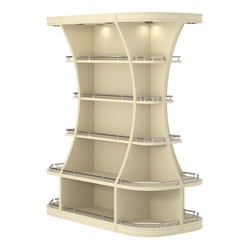 Островной высокий стеллаж ГАРАНТ №2-О с ограничителями, Крем Вайс