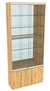 Витрина СЭСП-Z №1-300 (З/C - Зеркало) со стеклянными полками и шторками Дуб Золотистый