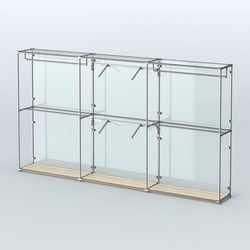 Торговая система ХРОМ (задняя стенка - стекло) 3600 мм с поручнями №5, Дуб Сонома